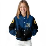 customized california golden bears flame border blue black varsity jacket best selling.webp
