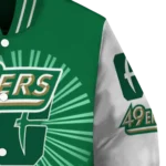 customized-charlotte-49ers-ferris-arena-green-white-varsity-jacket-best-selling.webp