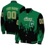 customized charlotte 49ers flame border green black varsity jacket best selling.webp