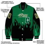 customized charlotte 49ers flame border green black varsity jacket best selling.webp