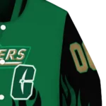 customized charlotte 49ers flame border green black varsity jacket best selling.webp