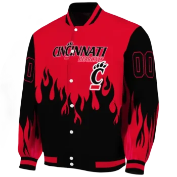 customized cincinnati bearcats flame border red black varsity jacket best selling.webp