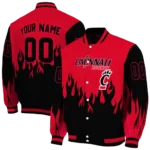 customized cincinnati bearcats flame border red black varsity jacket best selling.webp