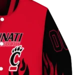 customized cincinnati bearcats flame border red black varsity jacket best selling.webp