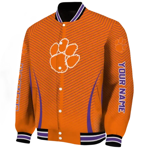 customized clemson tigers chevron arrow orange varsity jacket best selling