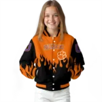 customized clemson tigers flame border orange black varsity jacket best selling.webp