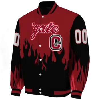 customized colgate raiders flame border maroon black varsity jacket best selling.webp