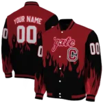 customized colgate raiders flame border maroon black varsity jacket best selling.webp