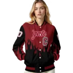 customized colgate raiders flame border maroon black varsity jacket best selling.webp