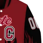 customized colgate raiders flame border maroon black varsity jacket best selling.webp