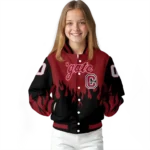 customized colgate raiders flame border maroon black varsity jacket best selling.webp