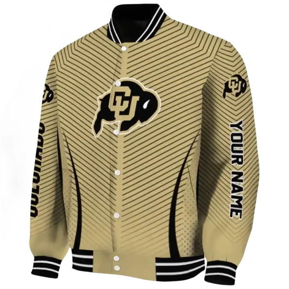 customized colorado buffaloes chevron arrow gold varsity jacket best selling
