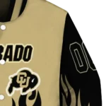 customized colorado buffaloes flame border gold black varsity jacket best selling.webp