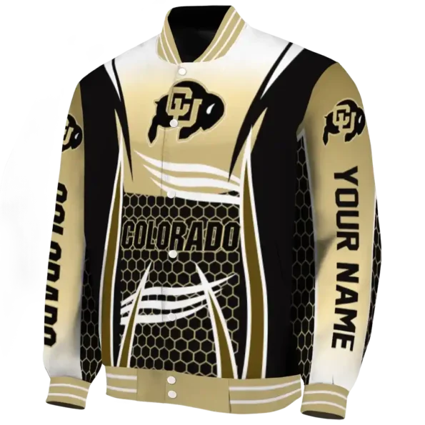 customized colorado buffaloes mesh effect gold black varsity jacket best selling