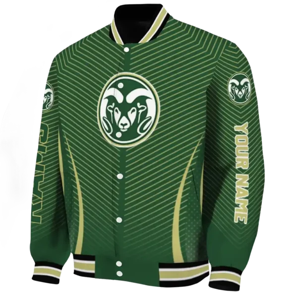 customized colorado state rams chevron arrow green varsity jacket best selling