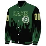 customized colorado state rams flame border green black varsity jacket best selling.webp