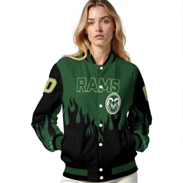 customized colorado state rams flame border green black varsity jacket latest model.webp