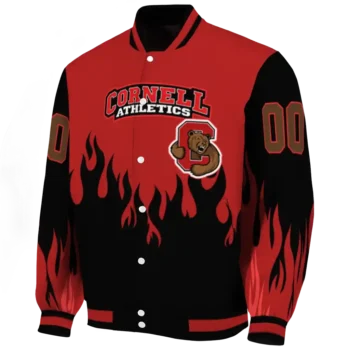 customized cornell big red flame border red black varsity jacket best selling.webp