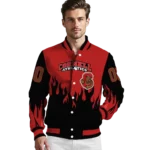 customized cornell big red flame border red black varsity jacket best selling.webp