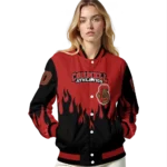 customized cornell big red flame border red black varsity jacket best selling.webp