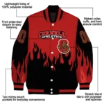 customized cornell big red flame border red black varsity jacket best selling.webp