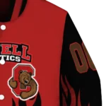 customized cornell big red flame border red black varsity jacket best selling.webp