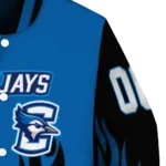 customized creighton bluejays flame border blue black varsity jacket best selling.webp