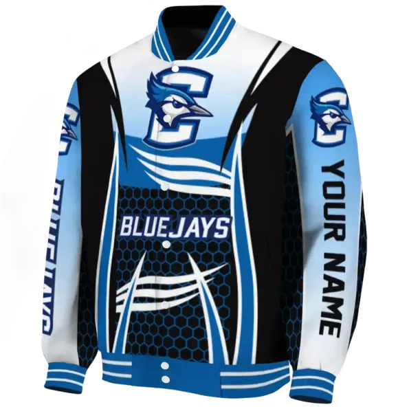 customized creighton bluejays mesh effect blue black varsity jacket best selling