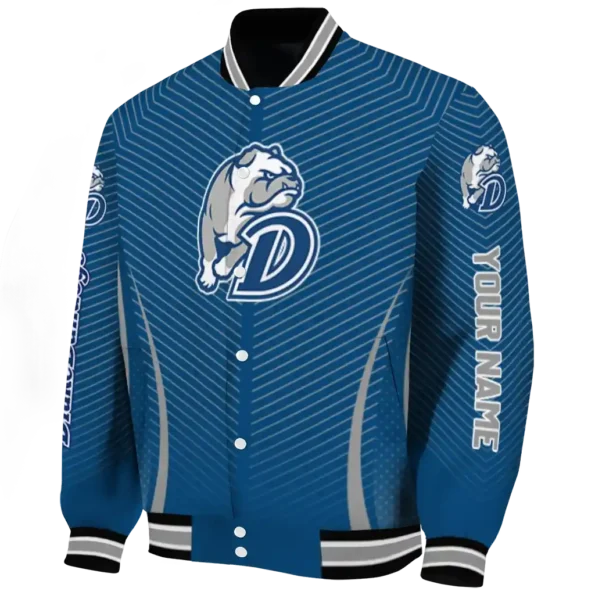 customized drake bulldogs chevron arrow blue varsity jacket best selling