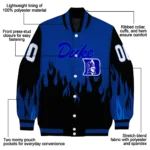 customized duke blue devils flame border blue black varsity jacket best selling.webp