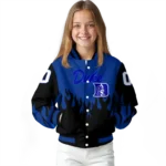 customized duke blue devils flame border blue black varsity jacket best selling.webp
