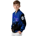 customized duke blue devils flame border blue black varsity jacket best selling.webp
