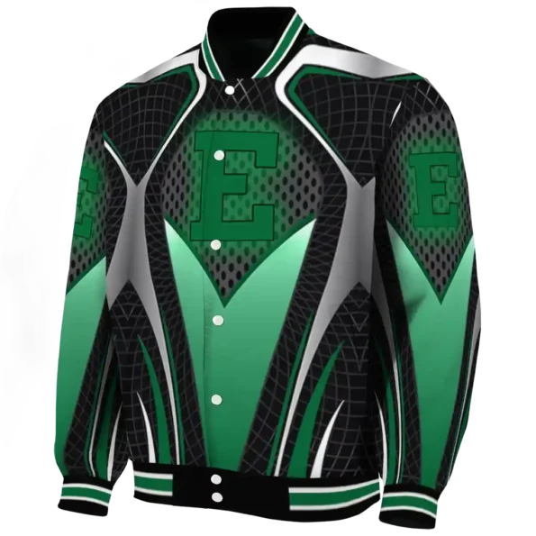 customized eastern michigan eagles mesh chest white black varsity jacket best selling