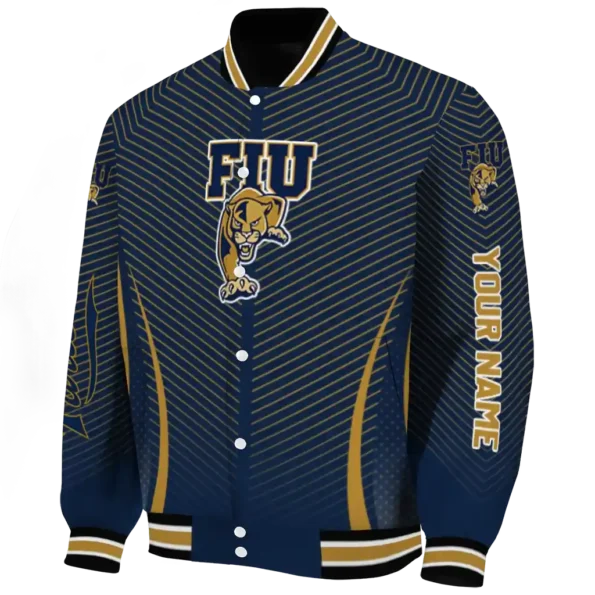 customized fiu panthers chevron arrow blue varsity jacket best selling