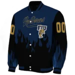 customized fiu panthers flame border blue black varsity jacket best selling.webp