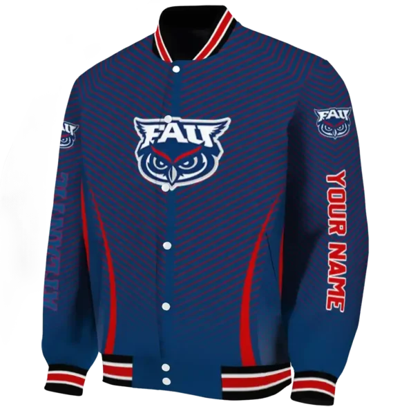 customized florida atlantic owls chevron arrow blue varsity jacket best selling