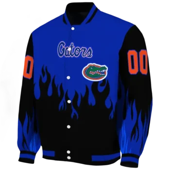 customized florida gators flame border blue black varsity jacket best selling.webp