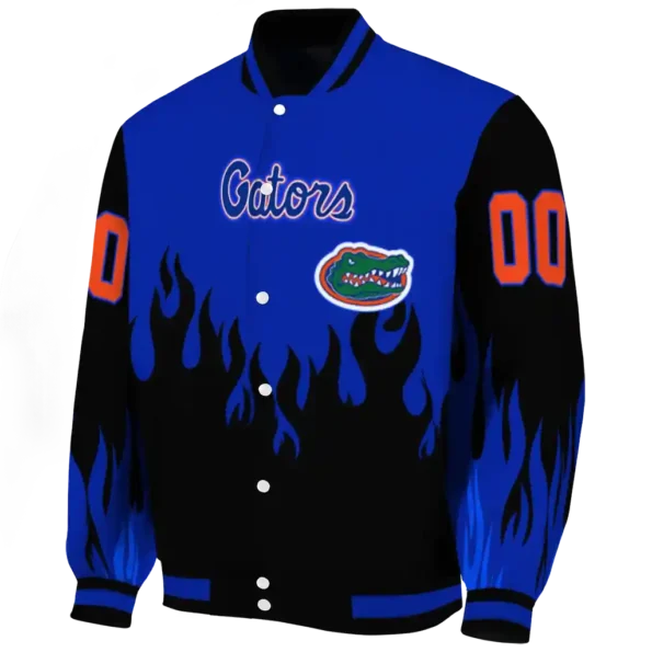 customized florida gators flame border blue black varsity jacket best selling.webp