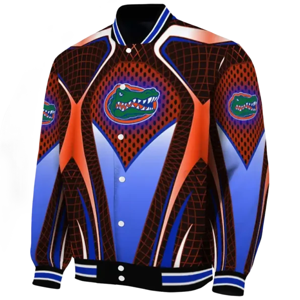 customized florida gators mesh chest orange black varsity jacket best selling