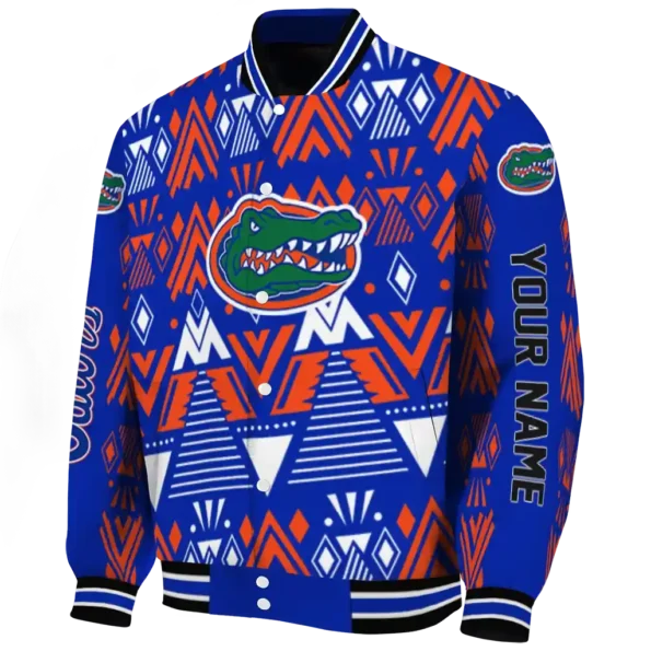 customized florida gators pyramid shapes blue varsity jacket best selling