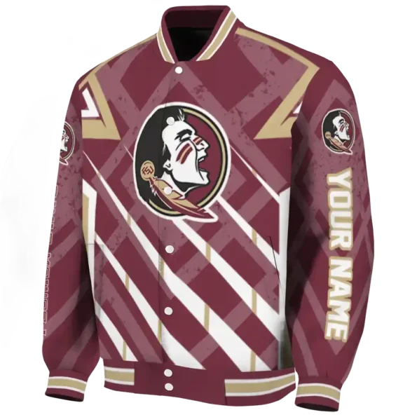 customized florida state seminoles chevron angles garnet varsity jacket best selling