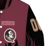 customized florida state seminoles flame border garnet black varsity jacket best selling.webp