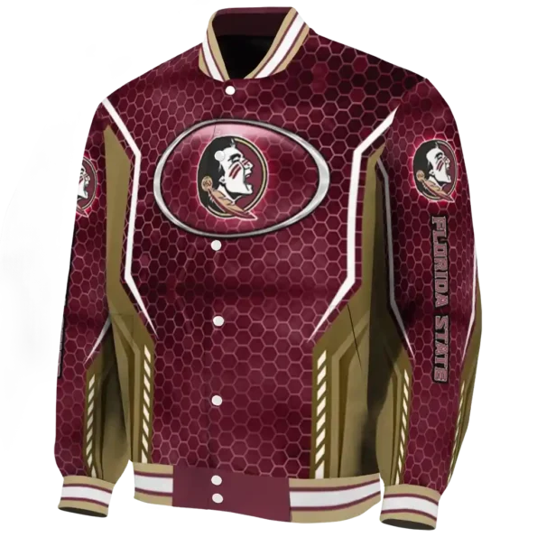 customized florida state seminoles power plate garnet varsity jacket best selling
