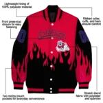customized fresno state bulldogs flame border red black varsity jacket best selling.webp