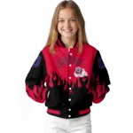 customized fresno state bulldogs flame border red black varsity jacket best selling.webp