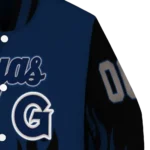 customized georgetown hoyas flame border blue black varsity jacket best selling.webp