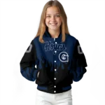 customized georgetown hoyas flame border blue black varsity jacket best selling.webp