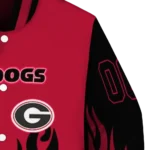 customized georgia bulldogs flame border red black varsity jacket best selling.webp