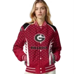 customized-georgia-bulldogs-hexagon-grid-red-varsity-jacket-best-selling.webp