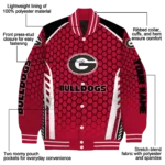 customized-georgia-bulldogs-hexagon-grid-red-varsity-jacket-best-selling.webp